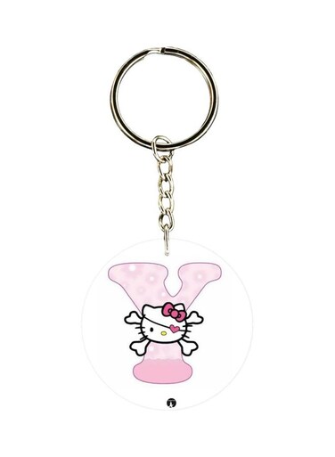 Y Letter Cartoon Themed Dual Sided Keychain