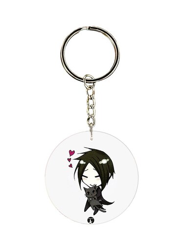 Butler Printed Keychain White/Black