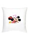 Mickey And Minnie Mouse Printed Decorative Cushion White/Red/Black 16x16inch