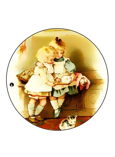 Vintage Art Printed Fridge Magnet Multicolour