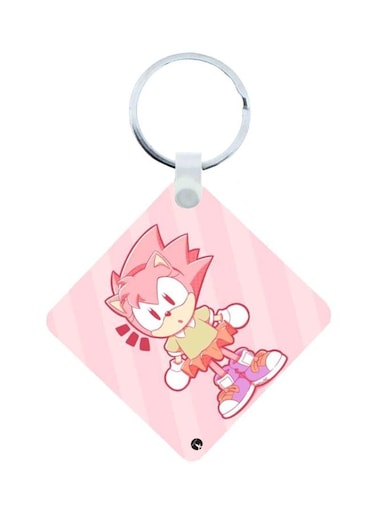 Sonic Printed Keychain Pink/Yellow/White