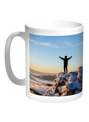 The Summit Printed Coffee Mug White/Blue/Brown 11ounce