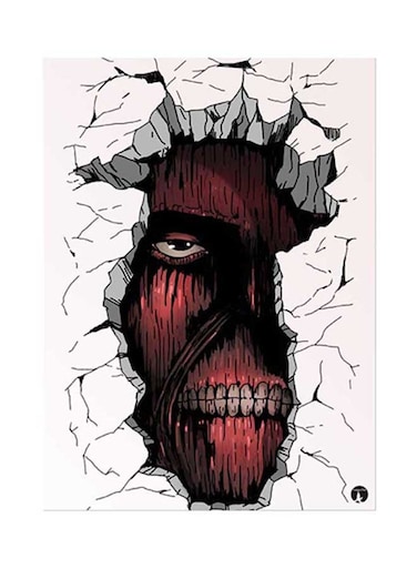 Anime Attack On Titan Metal Plate Poster Multicolour 15x20centimeter