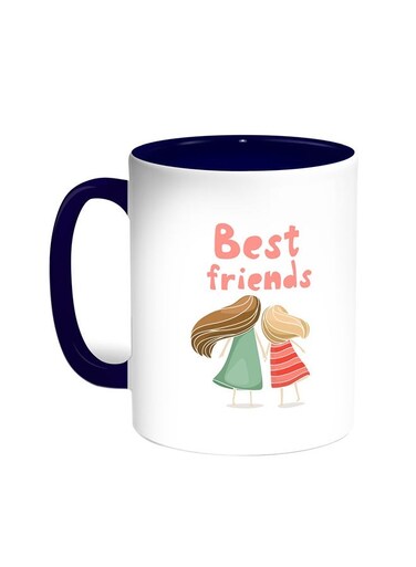 Best Friends Printed Coffee Mug Blue/White 11ounce
