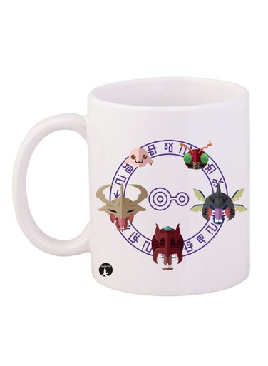 Anime Digimon Mug White/Purple/Red 12ounce
