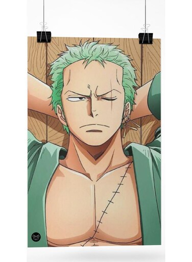 One Piece Zoro Printed Poster Multicolour 20cm