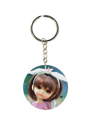 Doll Printed Double Sided Keychain