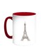 Eiffel Tower Printed Coffee Mug Red/White/Brown 11ounce