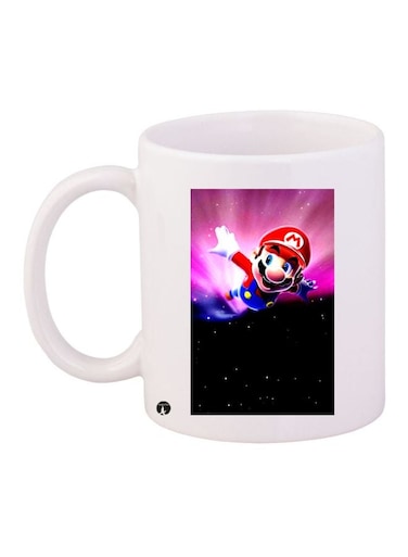 Super Mario Printed Coffee Mug White/Pink/Black