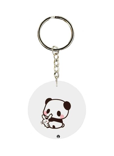 Panda Printed Single Sided Keychain