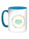 Time Romantic Moment Printed Coffee Mug Blue/White/Yellow 11ounce