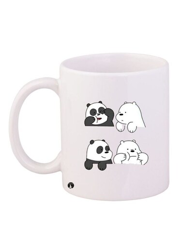 We Bare Bears Printed Coffee Mug White/Black