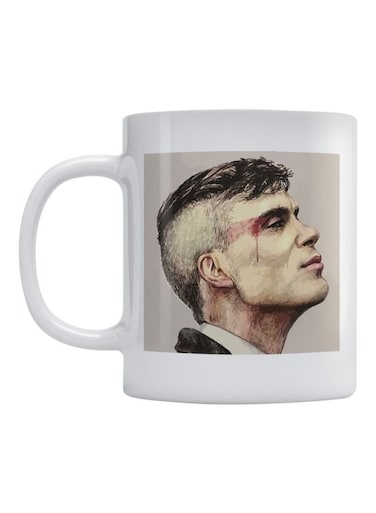 Thomas Shelby Printed Ceramic Mug White/Beige/Black 350ml