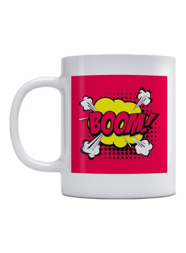 Boom! Printed Ceramic Mug Pink/Yellow/White