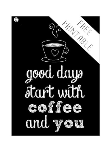 Good Days Start Themed Decorative Metallic Plate Black/White 20x15cm