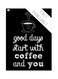 Good Days Start Themed Decorative Metallic Plate Black/White 20x15cm