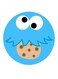 Cookie Monster Printed Fridge Magnet Blue/White/Beige