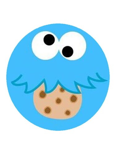 Cookie Monster Printed Fridge Magnet Blue/White/Beige