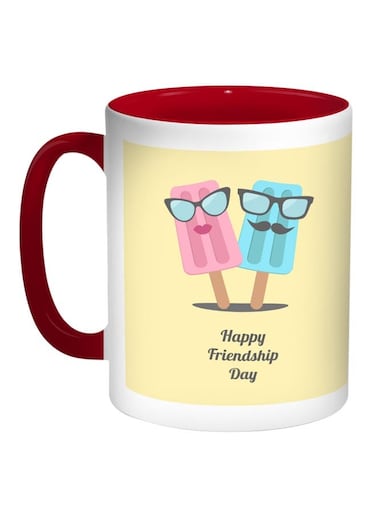 Happy Friendship day Printed Coffee Mug Beige/White/Red