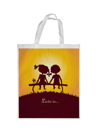 Love Is Printed Shopping Bag Multicolour