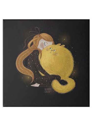Animation Pattern Hidden Frame Canvas Wall Painting Multicolour 50 x 50cm
