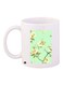 Beautiful Floral Printed Coffee Mug White/Green/Yellow 11ounce