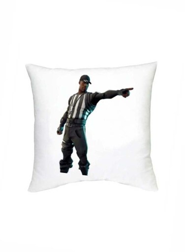 Fortnite Character Printed Decorative Cushion White/Black 16x16inch