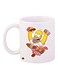 Cartoon Printed Coffee Mug White/Yellow/Brown 11ounce