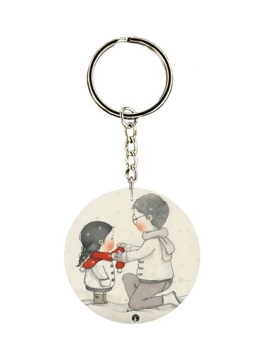 Cartoon Themed Single Sided Keychain