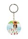 Girl With Hat Printed Double Sided Keychain