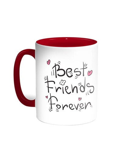 Best Friends Forever Printed Coffee Mug Red/White 11ounce