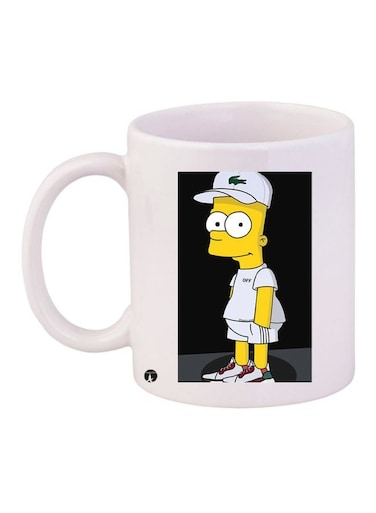 Cartoon Printed Coffee Mug White/Black/Yellow
