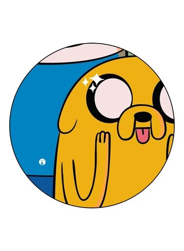 Adventure Time Cartoon Printed Fridge Magnet Yellow/Blue/Black 5.5cm