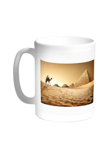 The Pyramids Of Egypt Printed Coffee Mug White 11ounce