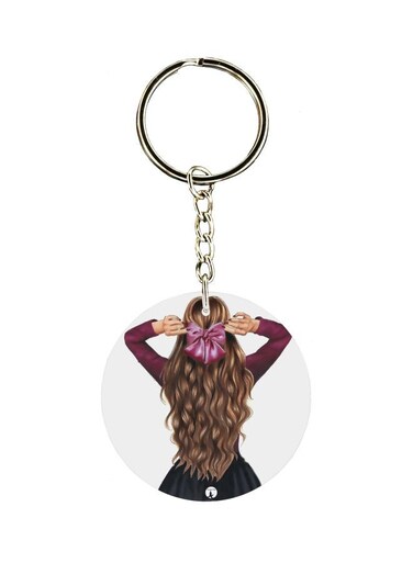 Single Sided Girl Printed Keychain