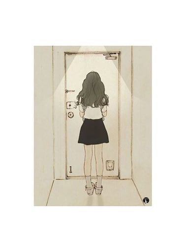Girl Metal Plate Poster Multicolour 15x20cm