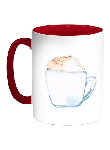 Cup Of Coffee In A Foam Printed Coffee Mug Red/White/Blue