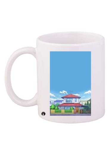 Shinchan House Printed Coffee Mug White/Blue/Red 11ounce