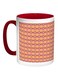 Traditional Decoration Printed Coffee Mug Red/White/Orange 11ounce