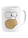 Homer Simpson Face Printed Coffee Mug White/Black/Brown