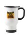 Printed Stainless Steel Travel Mug White/Black 13centimeter