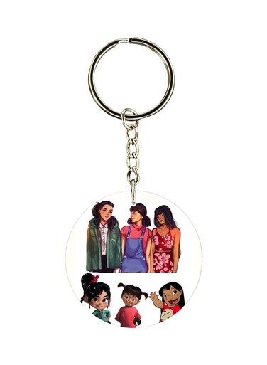 Cartoon Girls Printed Keychain