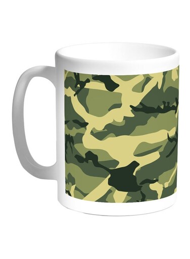 Army Clothing Printed Coffee Mug White/Green 11ounce