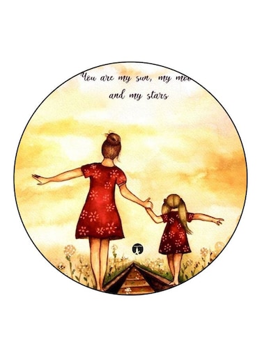 Quotes Printed Fridge Magnet Yellow/Red/Brown 5.5cm