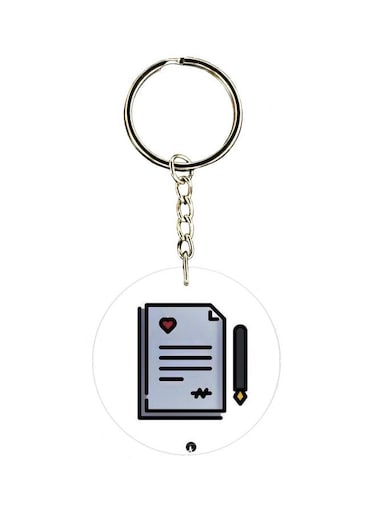 Cartoon Themed Single Sided Keychain