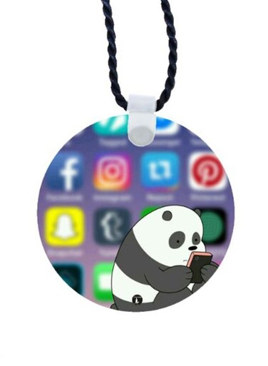 Panda Printed Car Mirror Pendant