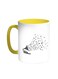 Musical Instrument Printed Coffee Mug Yellow/White 11ounce