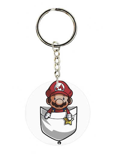 Double Sided Super Mario Printed Keychain
