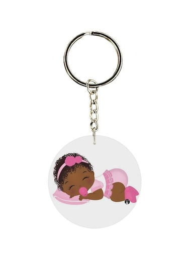 Baby Girl Printed Double Sided Keychain