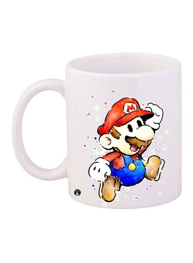 Mario Printed Coffee Mug White/Red/Blue